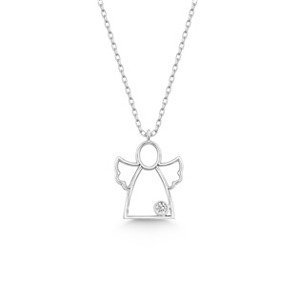 NUBIS® Stříbrný diamantový náhrdelník andělíček - NBS-006