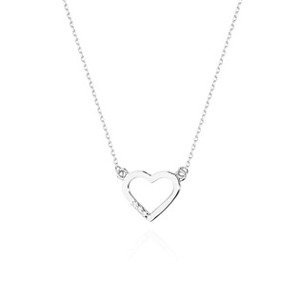 NUBIS® Diamantový náhrdelník se srdíčky, bílé zlato a brilianty - C-026-WG