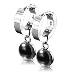 Šperky4U Ocelové náušnice - kruhy s acháty - OPN1662-ACH