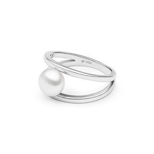 GAURA Stříbrný prsten s bílou perlou - velikost 55 - GA4014W-55