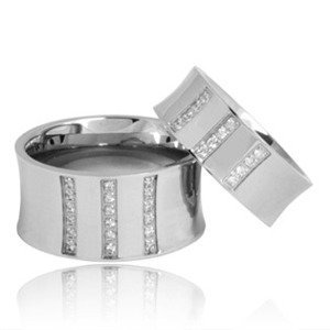 Šperky4U Snubní ocelový prsten, šíře 8 mm, vel. 54 - velikost 54 - OPR1115-8-54