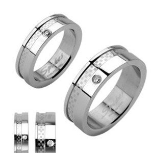 Spikes USA Dámský ocelový prsten, šíře 5 mm, vel. 49 - velikost 49 - OPR1213-49