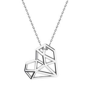 NUBIS® Stříbrný náhrdelník origami srdce - NB-0495