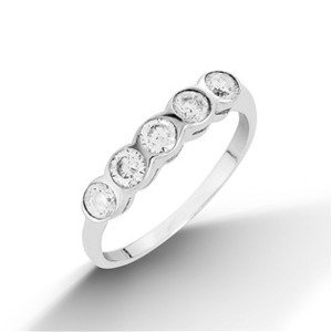 Šperky4U Stříbrný prsten s 5ti zirkony, vel. 51 - velikost 51 - CS2026-51