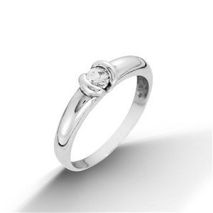Šperky4U Stříbrný prsten s kulatým zirkonem, vel. 55 - velikost 55 - CS2029-55