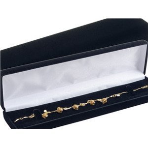 Šperky4U Semišová dárková krabička na náramek, černá - KR0011-KK