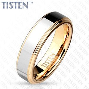Spikes USA Snubní prsten TISTEN růžové zlato, šíře 6 mm, vel. 67 - velikost 67 - TIS0006-6-67