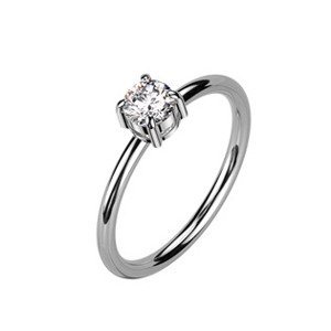Šperky4U Ocelový prsten se zirkonem - velikost 52 - OPR1936-52