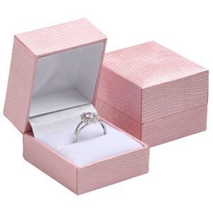 Šperky4U Růžová koženková krabička na prsten - KR0481