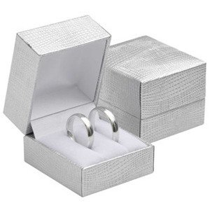 Šperky4U Stříbrná koženková krabička na snubní prsteny - KR0492