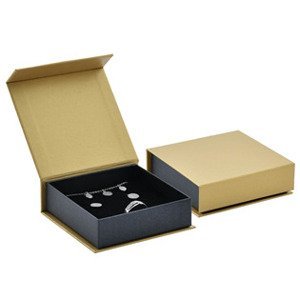 Šperky4U Dárková krabička na soupravu zlatá/černá - KR0541