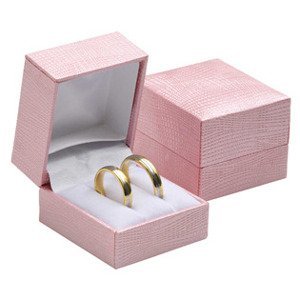 Šperky4U Růžová koženková krabička na snubní prsteny - KR0482