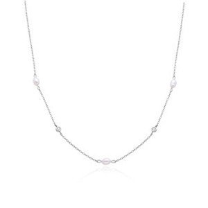 NUBIS® Stříbrný náhrdelník s přírodními perličkami - NB-2323