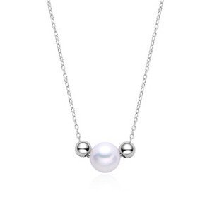 NUBIS® Stříbrný náhrdelník s přírodní perlou - NB-2299