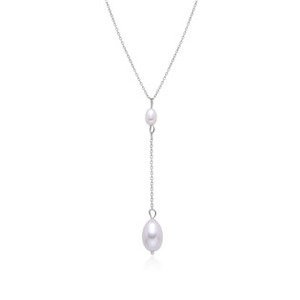 NUBIS® Stříbrný náhrdelník s přírodními perlami - NB-2302