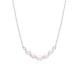 NUBIS® Stříbrný náhrdelník s přírodními perlami - NB-2325