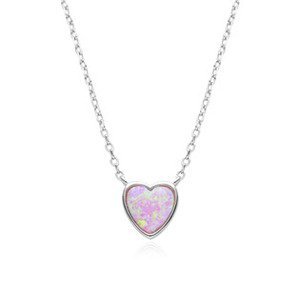 NUBIS® Stříbrný náhrdelník srdce s opálem - NB934-OP17