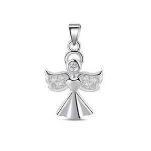 NUBIS® Stříbrný přívěšek andělíček se zirkony - NB-4374