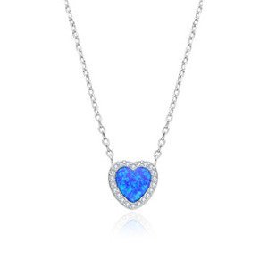NUBIS® Stříbrný náhrdelník srdce s opálem - NB935-OP05