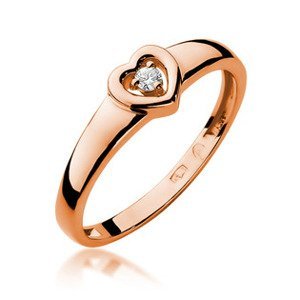 NUBIS® Zlatý zásnubní prsten s diamantem - velikost 50 - W-001R-50