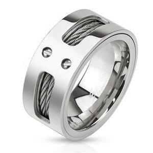 Šperky4U Pánský ocelový prsten, vel. 62 - velikost 62 - OPR1539-62