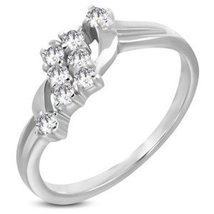 Šperky4U Ocelový prsten se zirkony, vel. 52 - velikost 52 - OPR1106-52