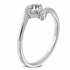 Šperky4U Ocelový prsten se zirkonem, vel. 50 - velikost 50 - OPR1613-50