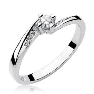 NUBIS® Zlatý zásnubní prsten s diamanty - W-262W