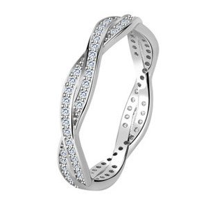 NUBIS® Stříbrný prsten se zirkony - velikost 59 - NB-5517-59