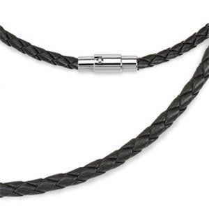 Šperky4U Kožená splétaná šňůrka černá, délka 40 cm - LR1126-40