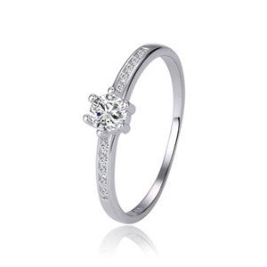 NUBIS® Stříbrný zásnubí prsten - velikost 60 - NB-5536-60