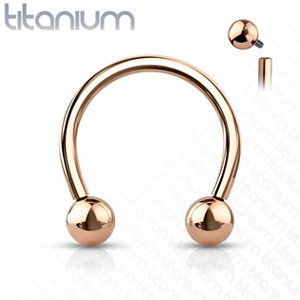 Šperky4U Piercing podkova TITAN 1,2 x 8 mm, barva růžové zlato - TIT1052RD-1208