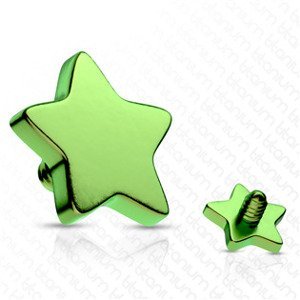 Šperky4U Microdermal - ozdobná část - hvězda, barva zelená - MD01034-G