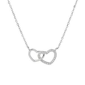 Šperky4U Stříbrný náhrdelník - propletená srdce - NB-2355