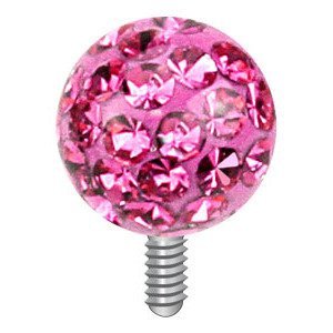 Šperky4U Microdermal - ozdobná část kulička - růžové zirkony, 4 mm - MD01003-F