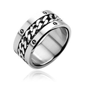 Šperky4U Pánský ocelový prsten, vel. 59 - velikost 59 - OPR1203-59