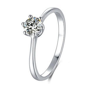 NUBIS® Stříbrný zásnubní prsten moissanit - velikost 51 - MN007-51