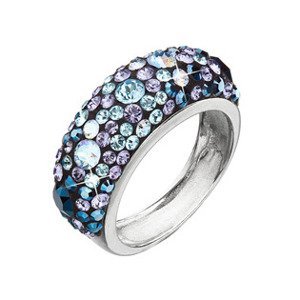 EVOLUTION GROUP CZ Stříbrný prsten s kameny Crystals from Swarovski® Blue Style, - velikost 60 - 35031.3