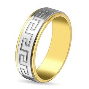 Šperky4U Dámský prsten s řeckým dekorem, šíře 6 mm, vel. 50 - velikost 50 - OPR0011-6-50