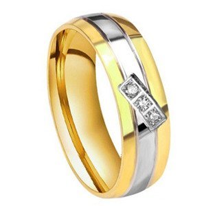 Šperky4U Dámský ocelový prsten se zirkony, šíře 6 mm, vel. 52 - velikost 52 - OPR0040-Zr-52