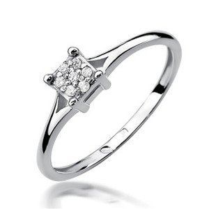 NUBIS® Zlatý zásnubní prsten s diamanty - velikost 50 - W-424W-50