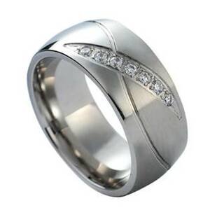 NUBIS® NSS1019 Dámský snubní prsten se zirkony - velikost 46 - NSS1019-Zr-46