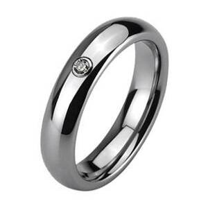 NUBIS® NWF1025 Dámský snubní prsten wolfram, zirkon - velikost 46 - NWF1025-4-Zr-46