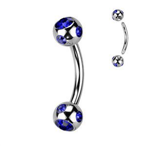 Šperky4U Piercing do obočí - kulička s kamínky - OB01093-B