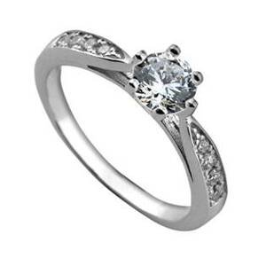 Šperky4U Stříbrný zásnubní prsten se zirkony - velikost 51 - ZB82723-51
