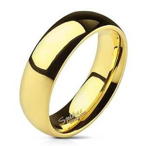 Šperky4U Ocelový prsten zlacený, šíře 6 mm - velikost 70 - OPR1495-6-70