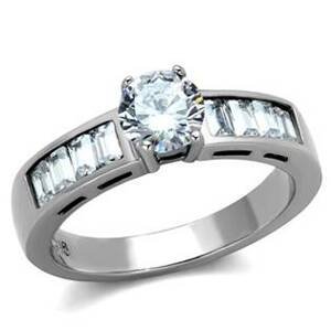 Šperky4U Ocelový prsten s čirými zirkony - velikost 50 - OPR1570-50