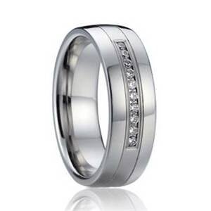 7AE AN1015 Dámský snubní prsten se zirkony - velikost 55 - AN1015-D-55