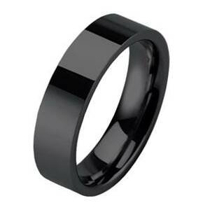 NUBIS® Wolframový prsten černý, šíře 6 mm - velikost 49 - NWF1039-49