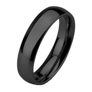 NUBIS® Wolframový prsten černý, šíře 6 mm - velikost 49 - NWF1061-49